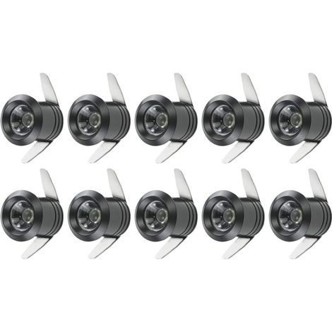 Lot de 10 Mini Spots LED Encastrables 1W 3000K avec Transformateur, Éclairage Vitrine Cuisine Placard Escalier, IP20 90-265V AC (1/5)