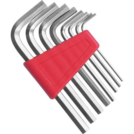 Clés Hexagonales Acier, Jeu Complet Clés Allen Métriques et en Pouces, Taille L, Outils à Bras Court Portables - (1/4)