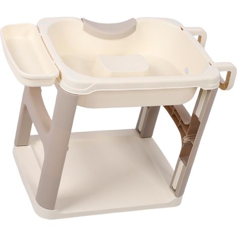 Support pour bac à shampoing portable, plateau de lavage de cheveux pour la maison, marron (1/5)