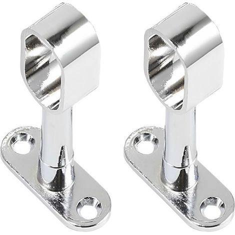 Lot de 2 Support Tringle PenderieSupport pour Barre Penderie Ovale Support Central de Tube pour Armoire Penderie Vetement,Tringle Rideau Plafond