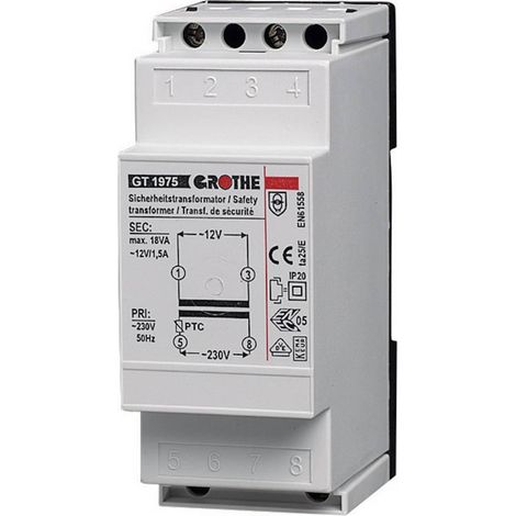 Transformador para timbre Grothe Klingeltransformator GT 1965 8V negro fiable y robusto