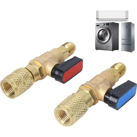 Vanne à bille de contrôle de charge de réfrigérant compatible avec les vannes de contrôle de charge de réfrigérant R22 et R410A et outils de charge de réfrigérant (1/5)