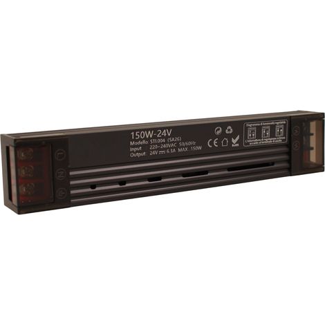 Trasformatore LED slim 24V dimmerabile DIP, alimentatore sottile IP20 uso interno, Disponibili 60W 100W 150W 200W 300W (150W) (1/3)