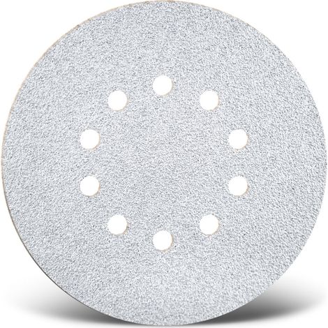 MENZER White Klett-Schleifscheiben, 225 mm, 10-Loch, f. Trockenbauschleifer, Normalkorund (25 Stk.) K240