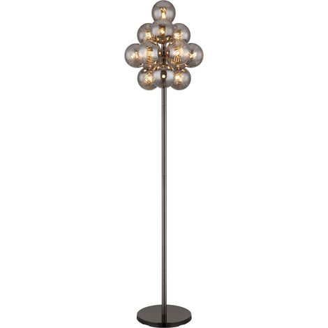 Globo - lámpara de mesa - CONOR - antracita - vidrio - Ø 40cm -