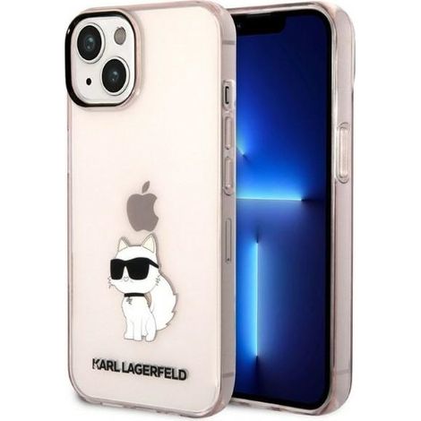 Karl Lagerfeld KLHCP14MHNCHTCP Custodia rigida rosa per iPhone 14 Plus / 15 Plus 6.7" Ikonik Choupette (1/5)