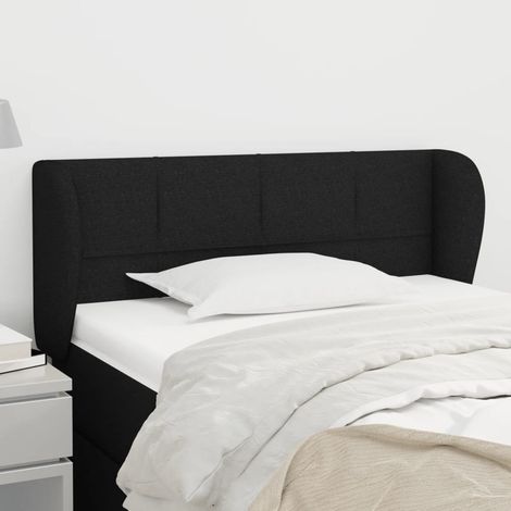Tête de lit avec oreilles Design industriel - Pour Lit adulte - Noir 93x23x78/88 cm Tissu Chic-800708 (1/5)
