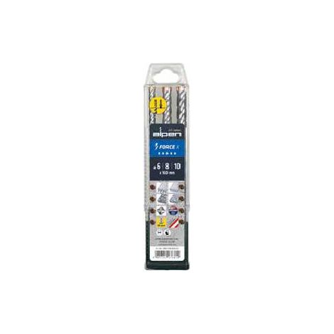 PUNTE SERIE 3PZ SDS PLUS F8 "FORCE X 835" Ø6/8/10 ALPEN - CF. BLISTER