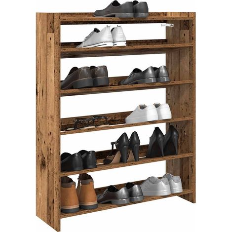 Schuhregal Altholz-Optik 80x25x100 cm Holzwerkstoff