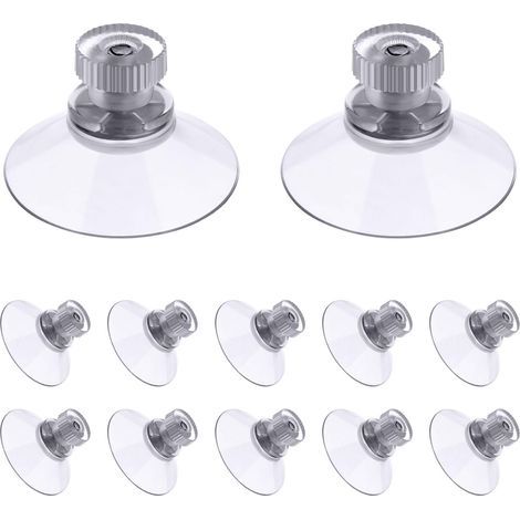 ventouse a visser, 12 Pièces 30mm Ventouses Transparentes avec Filetage, Extra Fortes PVC Plastique Suspension Rideau Isolant Ventouse pour Camping Car, Fenêtre, Salle de Bain, Van (1/5)