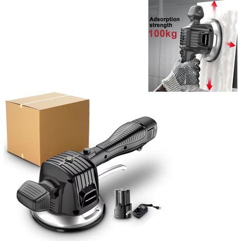 Vibrateur pour carrelage 16,8 V, Capacité d'aspiration de 100 kg pour murs et sols, 6 vitesses, Outil de nivellement automatique avec ventouse, Vibrateur pour céramique