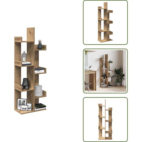 Bibliothèque chêne artisanal 48x25,5x140 cm bois d'ingénierie - Bibliothèque - Bibliothèques - Armoire À Livres - Étagère À Livres (1/5)