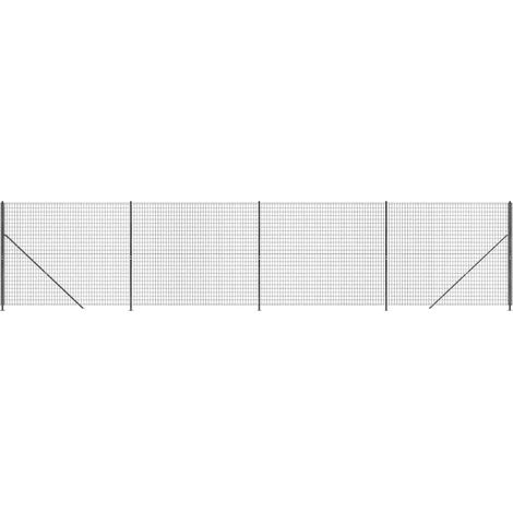Maison Exclusive - Maschendrahtzaun mit Bodenflansch Anthrazit 1,