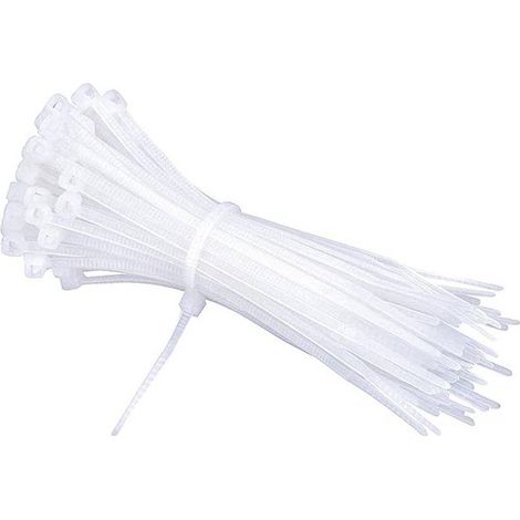 Colliers Électricien Lot de 100 - 4,5x300 mm - Blanc - Résistants et Pratiques - D-Work