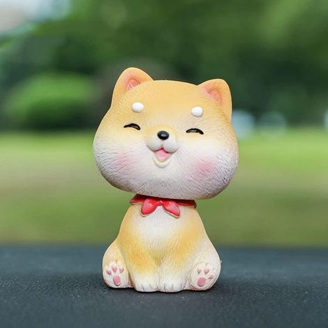 Voiture Secouant Tête Chien, Résine Voiture Décoration Intérieur Ornement Mignon Animal Danse Jouet Voiture Tableau de Bord Ornement Accessoires pour Femmes Fille Cadeau,C (1/5)