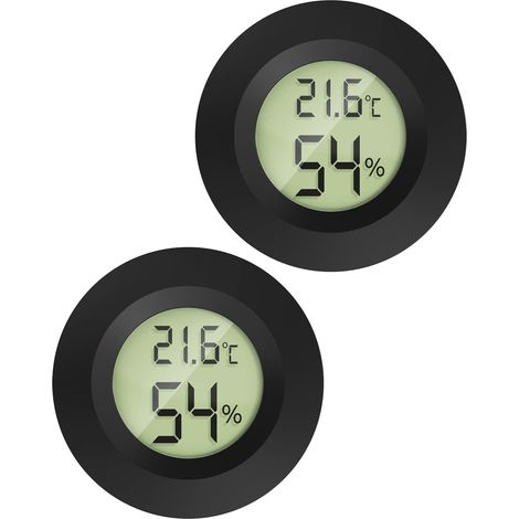 2 x Hygromètre, Thermomètre, Numérique, Rond, Précis, Intérieur (1/5)