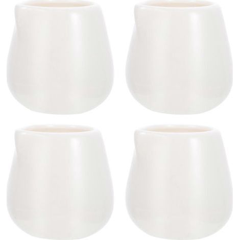 4-teiliges Mehrzweck-Set: Saucenschalen, Wasserbecher und Kaffeekännchen ohne Henkel (M, weiß) – 5 x 4,5 x 5,5 cm – Weiß (1/3)