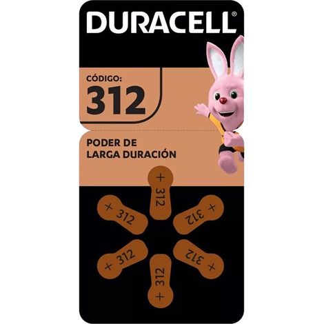 PILA PER APPARECCHI ACUSTICI 'DA 312' Pz 6 - 1,4 V  - DURACELL