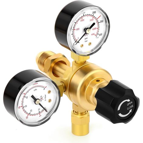 Régulateurs d'argon et de CO2 Manomètres Régulateur pour soudage au gaz Raccord CGA580 Mig Tig Weld 0-4500 PSI / 0-10 BAR (1/5)