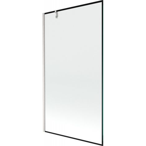 Mexen Next paravento da bagno con 1 anta 100 x 150 cm, cornice nera, nichel spazzolato - 895-100-000-00-70-97 (1/5)