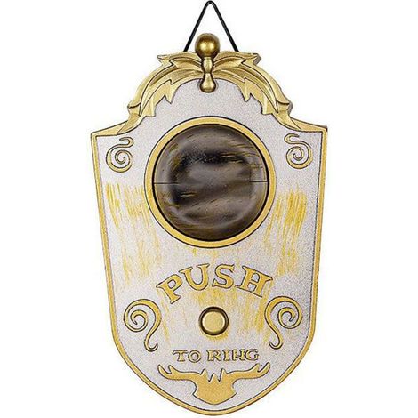 Sonnette Halloween œil – Yeux verts rotatifs, sons effrayants – Décoration porte hantée, fête – 18x11cm Blanc (1/4)