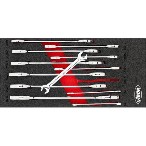 VIGOR Doppel-Maulschlüssel Satz, 12-tlg., 6 x 7 - 30 x 32 mm, Anzahl Werkzeuge: 12 (1/2)
