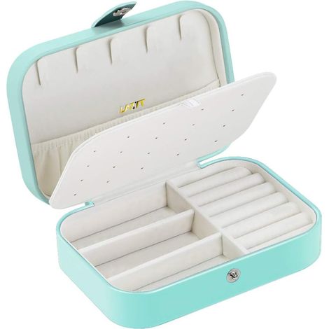 Boîte de rangement pour boîte à bijoux en cuir PU (vert),