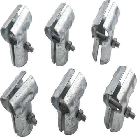 T-Klemme für 1-3/8"-Rohr, Endschiene für Maschendrahtzaun, T-Klemmen-Paneel, Maschendrahtzaunteile mit T-Klemme (6 Stück) (1/5)