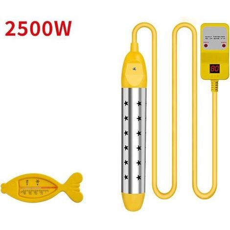 Bouilloire ��lectrique 2500 W (3,7 x 25 cm), mini-bouilloire de voyage portable, ��l��ment chauffant multifonctionnel id��al pour chauffer l'eau potable et l'eau du bain, 220 V, affichage num��rique d