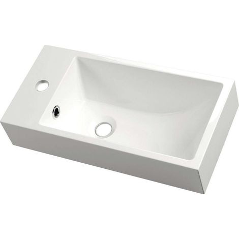 Sapho Small - Waschtisch Ariana 50x10x25 cm, Hahnloch links, weiß SM012