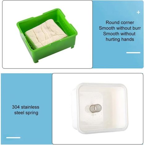 Prensa de tofu, elimina fácilmente el agua del tofu para un mejor sabor, drenaje, apto para lavavajillas, dimensiones del recipiente: 16,8 x 14,5 x 9,1 cm