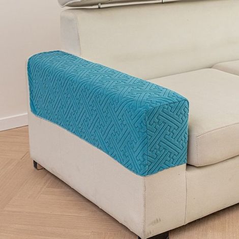 Sofabezüge – Armlehnen-Handschuhe – 2er-Set – Armlehnen-Handschuhe – Sofa-Armlehnen-Handschuhe – Elastische Sofabezüge – Blau