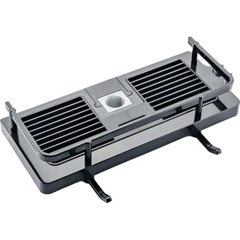 Etagere Douche - Porte Savon Integre - Fixation Adhesif ou Ventouse - Epaisseur Mur 24 mm a 25 mm - Noir - 1 Piece (1/5)