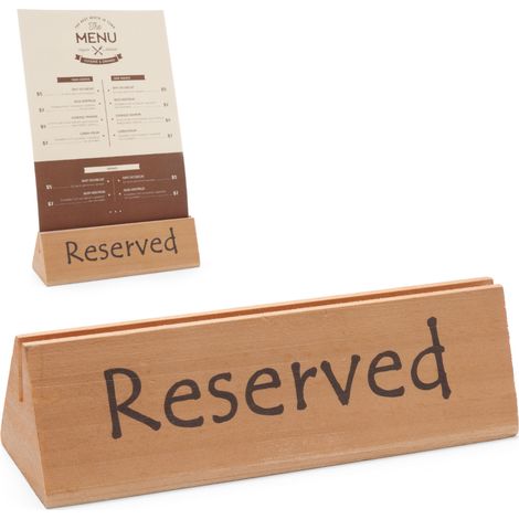 Holz-Informationsschild RESERVIERT RESERVIERUNG - Hendi 664308 (1/3)