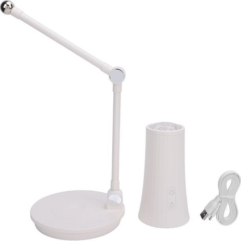Lampe de Bureau LED Sans Fil Rechargeable Base Chargeur Induction 15W Projection RGB 3 Températures Couleur Tactile Blanche (1/5)
