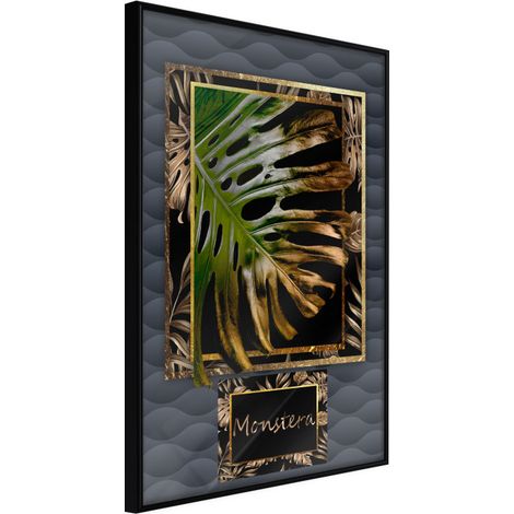 Affiche Murale Encadrée "Monstera in the Frame" 21 x 30 cm Noir