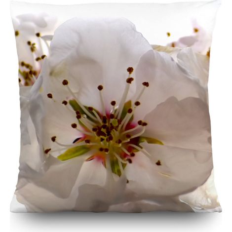 Coussin fleurs blanches - 45 cm x 45 cm (1/5)