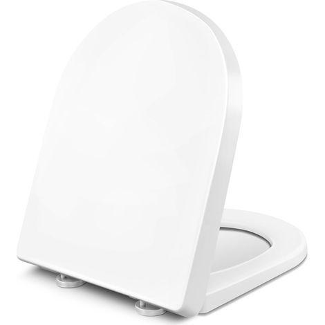 WOLTU Sedile Wc Forma di D Copriwater In Plastica, Bianco