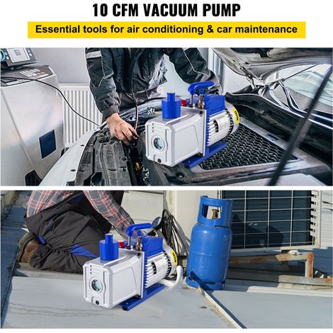 Pompe à Vide Climatisation 10CFM 1HP, Pompe à Vide Réfrigération HVAC à 2 Étages 2000tr/min, Anti-Reflux Huile Capacité 600ml pour… (1/5)