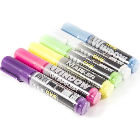 TrAdE Shop Traesio - Kit 6 Pennarelli Per Lavagna Luminosa A Led Ri-scrivibile Fluorescenti Fluo -