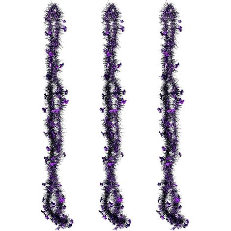 Guirlande de 12 décorations métalliques suspendues pour Halloween, idéale pour le carnaval, la fête foraine et la décoration intérieure (violet). (1/5)
