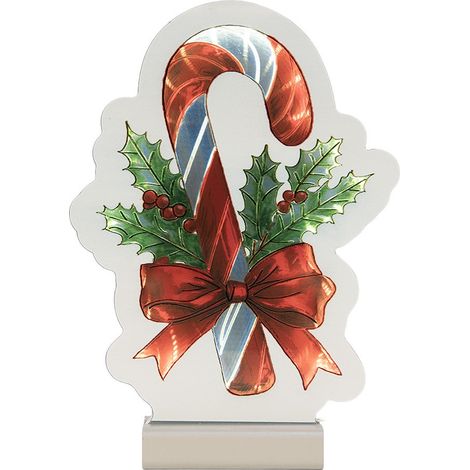 Lampe Miroir Infini Sucre d'Orge Décoration de Noël en Plastique Rouge 15x5x21 cm - PANGIVO (1/5)