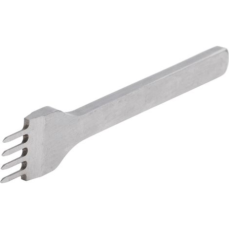 Outil à perforer le cuir, ciseau à 4 dents en acier rapide pour la couture et le travail du cuir (3 mm).