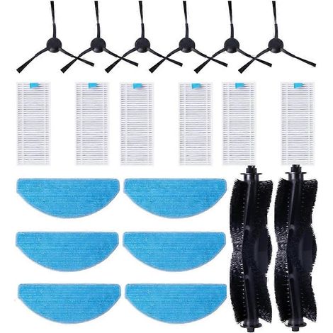 Lot de 20 pièces de rechange pour aspirateur robot Laresar Mars01 : brosse rotative, brosse latérale, lingette de nettoyage, filtre HEPA (1/5)