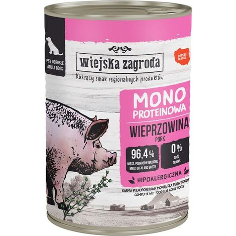 Cibo umido WIEJSKA ZAGRODA Monoprotein Pork Maiale 400 g