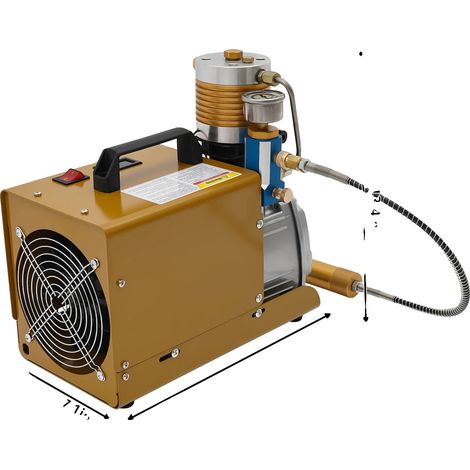 Pompe à air haute pression, séparateur huile-eau, compresseur portable, Or brunâtre, 220V-240V Prise EU (1/2)