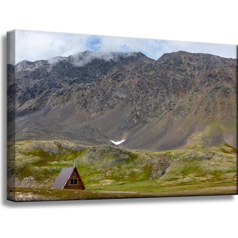 Leinwanddruck Naturhütte in den Bergen 60x40 cm