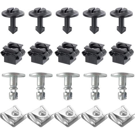 20 PCS Clips de Fixation Voiture de Protection de Soubassement, Rivet Plastique, Agrafe Carrosserie, Kit de Montage Vis Cache pour Moteur, Pièces Auto pour Audi A3 A4 A6 A8 TT (1/5)