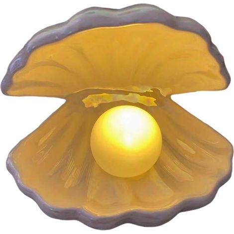 Shell Pearl Lamp Style Européen Lumières Perle En Céramique Figure Table Top Ocean Lampe Ornement pour Pépinière Chambre Salon Blanc-Fei Yu (1/5)