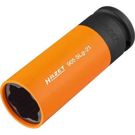 Hazet 905Slg-21 Inserto Chiave A Bussola Per Avvitatori Ad Impulso Profilo Speciale, Argento, Attacco Quadro, Cavo, 12.5 mm 1/2 di Pollice (1/5)